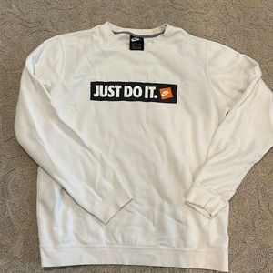 White sweatshirt Just do it logo across chest